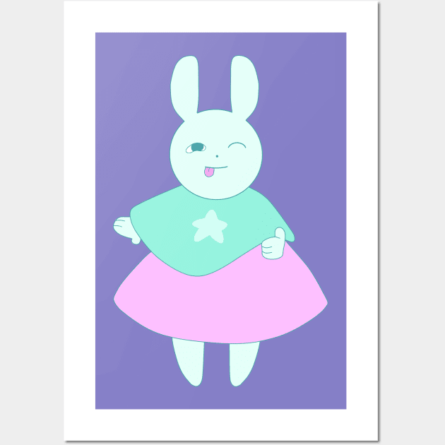 Birthday Bunny Wall Art by daynamayday